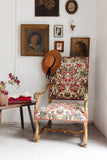 pair of 19th century French Louis XIV style tapestry & gilt walnut armchairs