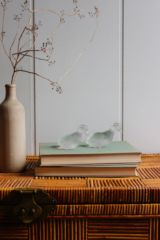 pair of vintage french "canards  en cristal" by Baccarat