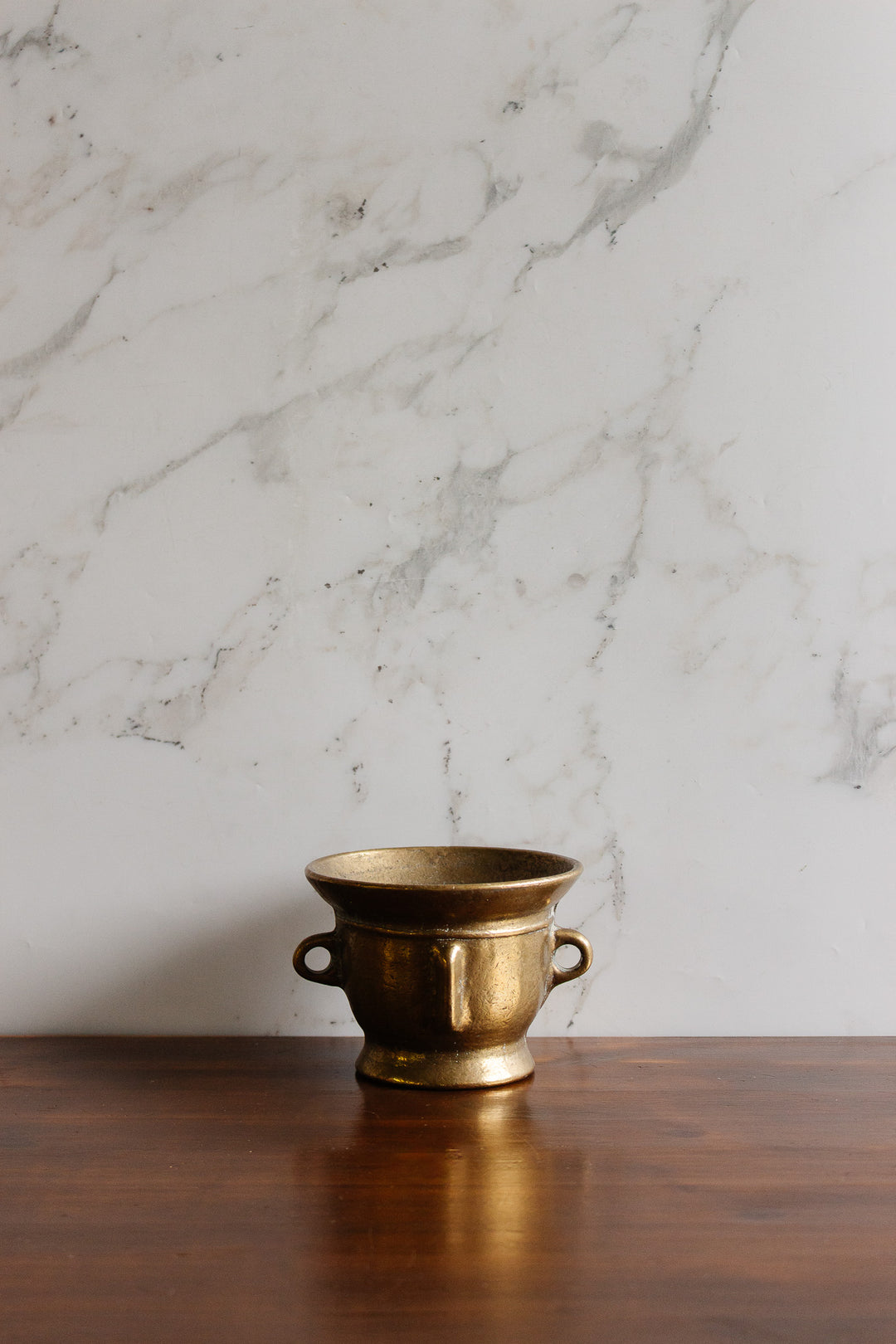 19th century french brass pedestal mortar