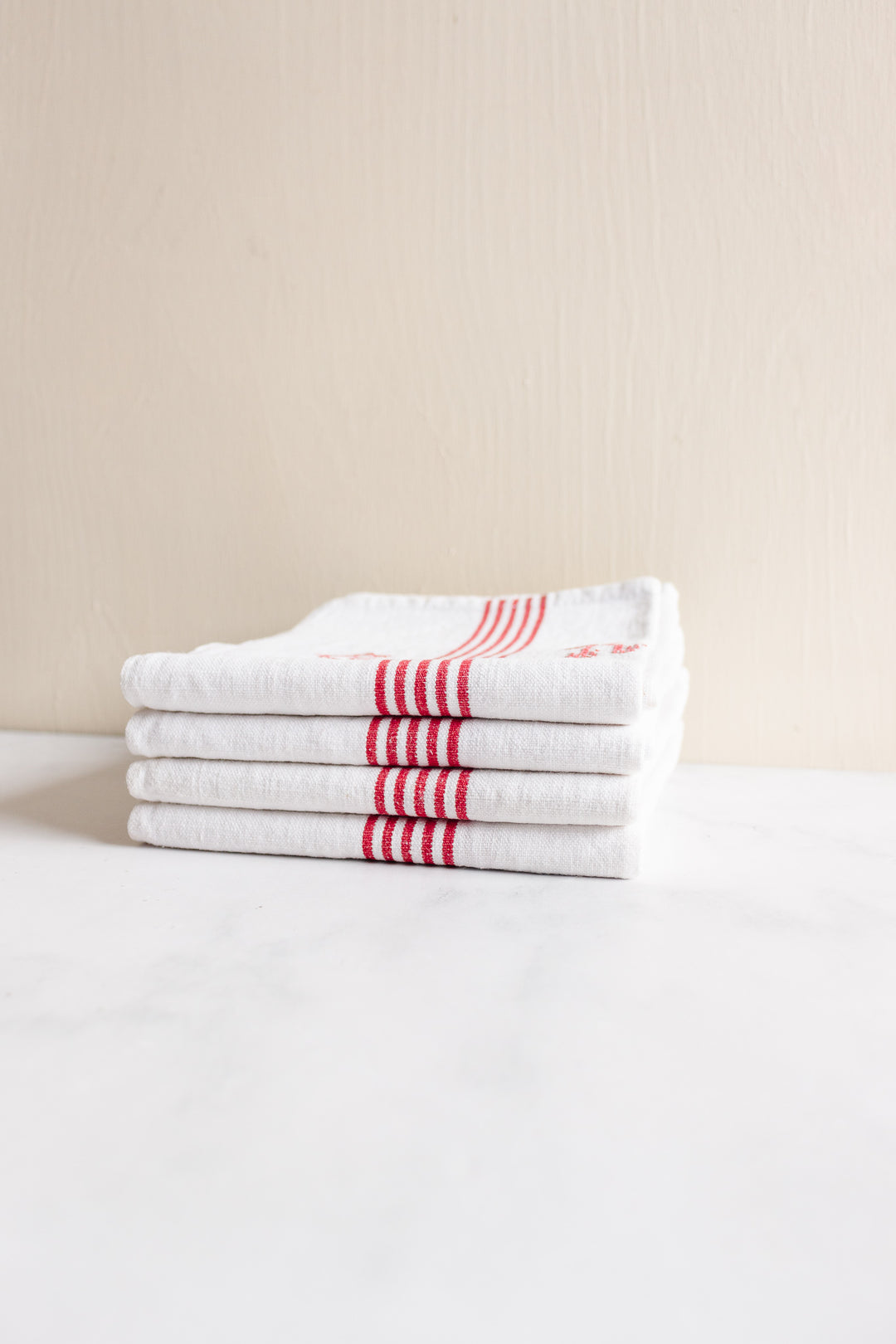 vintage french monogrammed kitchen towels, set of 2