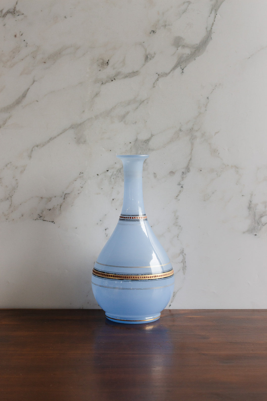 vintage french striped blue opaline carafe