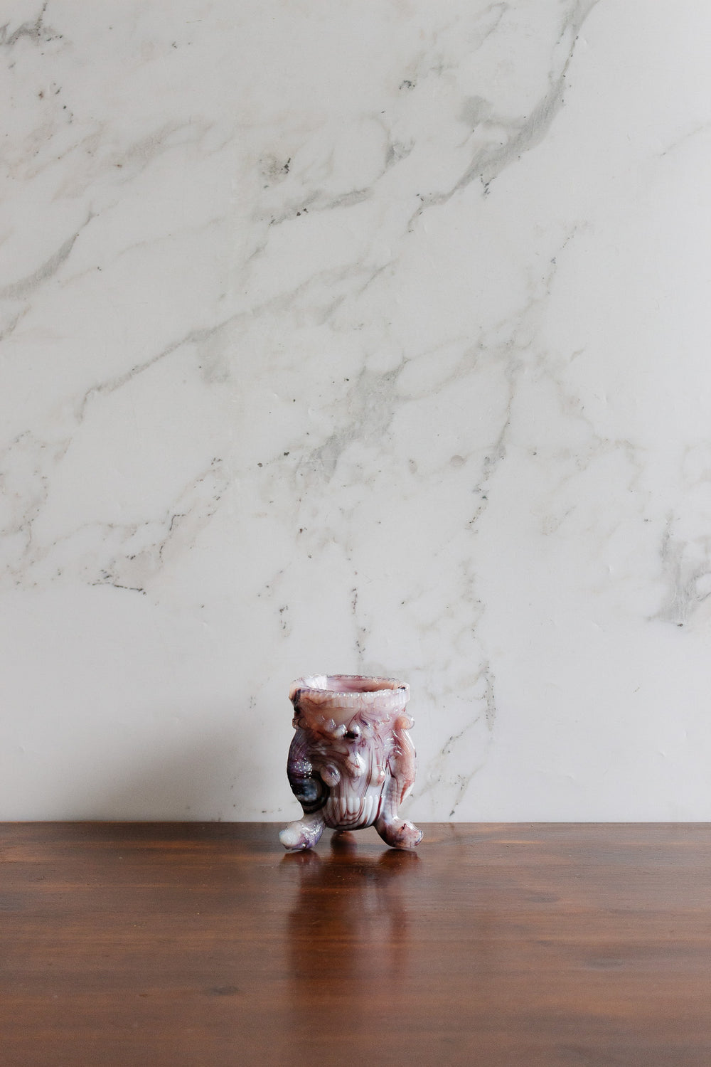 antique french opaline de foire  vase with triton feet
