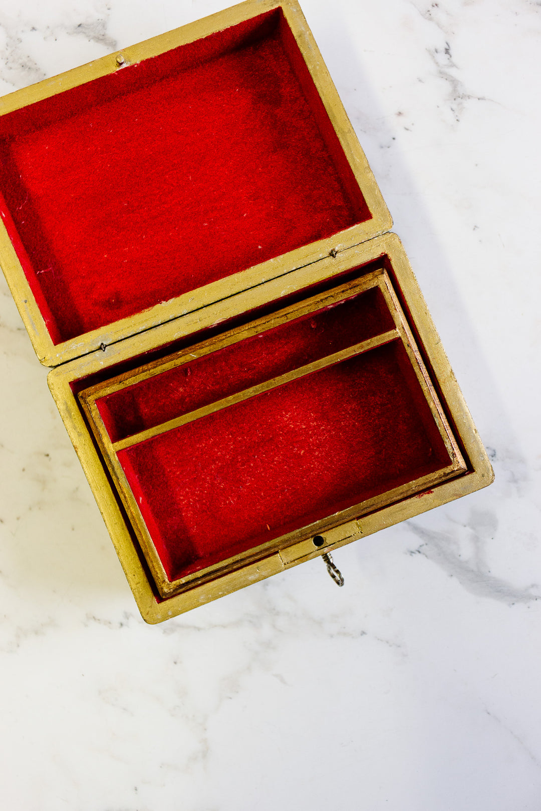 vintage italian florentine jewelry box with key