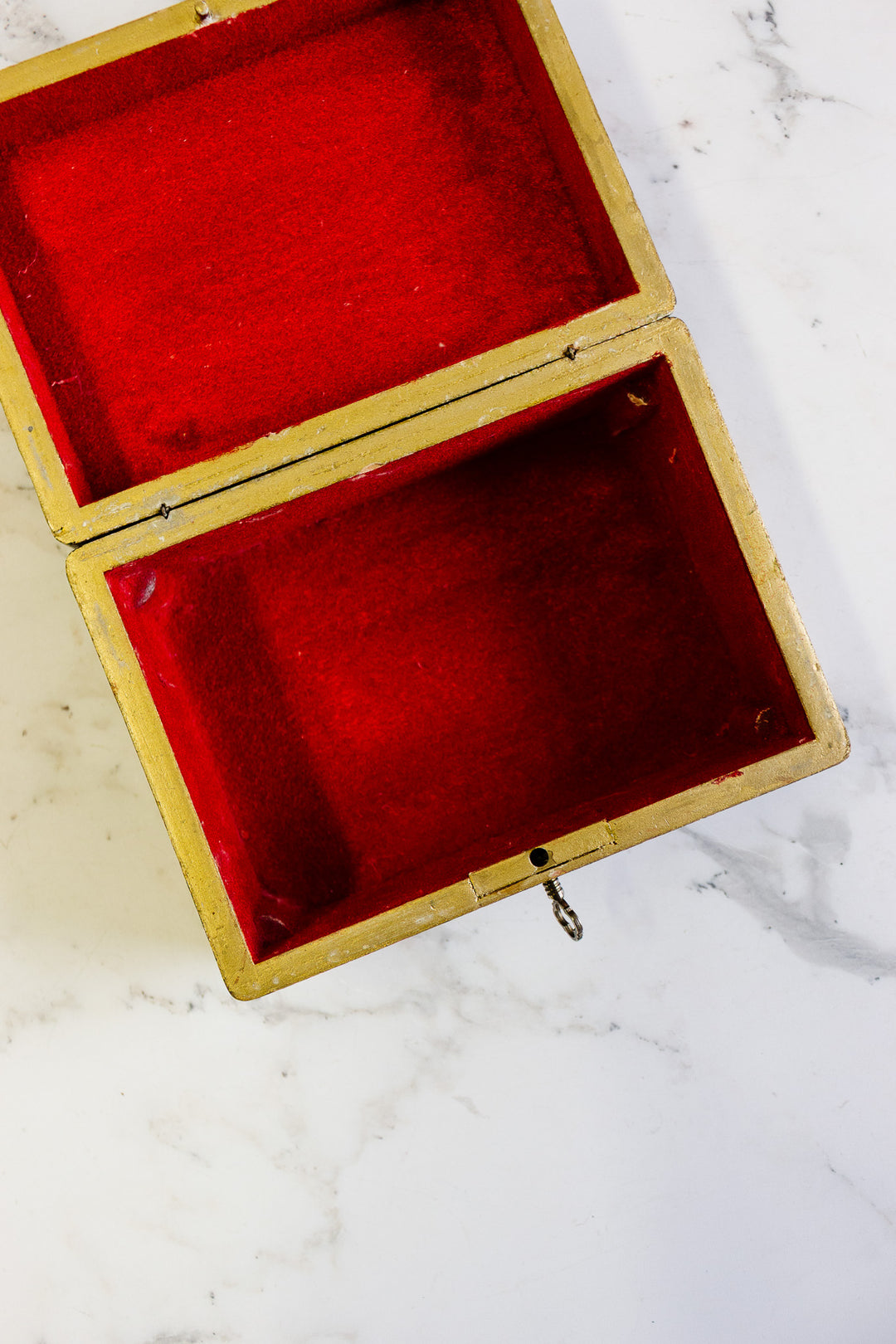 vintage italian florentine jewelry box with key