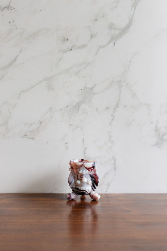 antique french opaline de foire  vase with triton feet