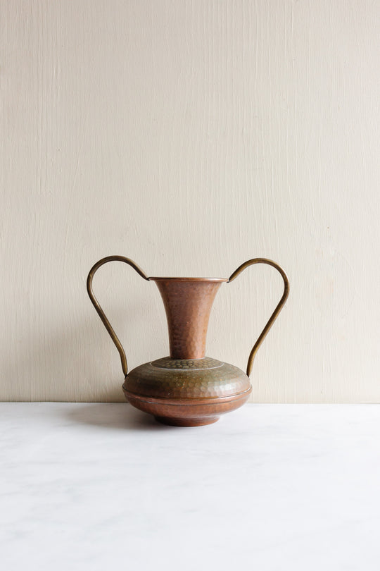 vintage French hammered copper vessel