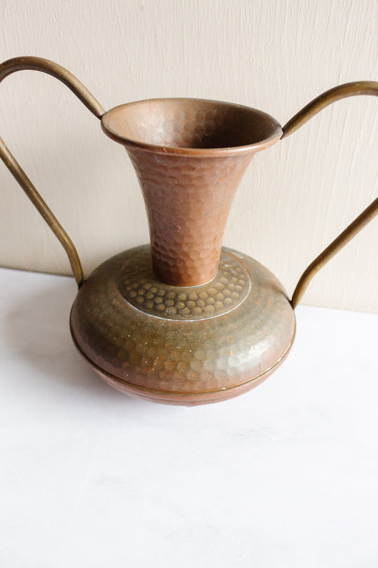 vintage French hammered copper vessel