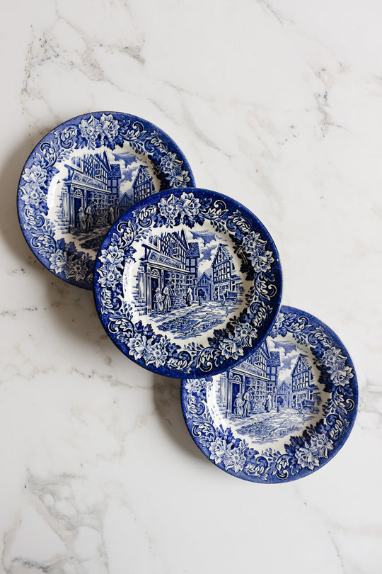 dickens series English ironstone plates, set of 3