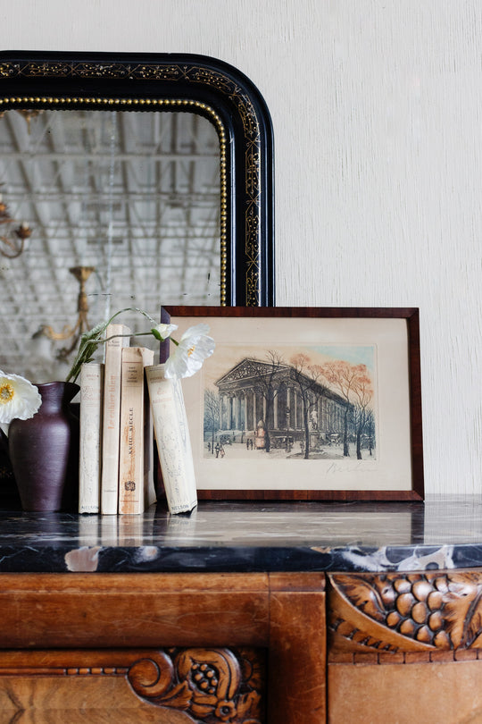 antique german etching of berlin