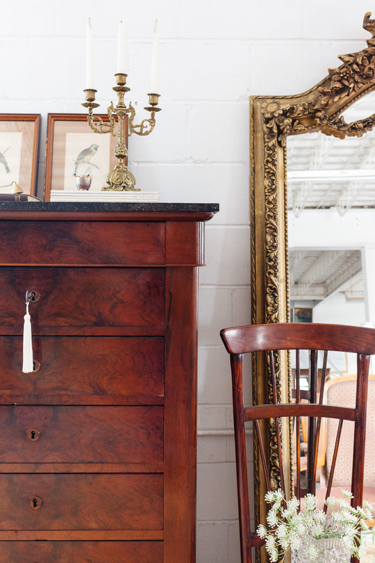 19th century French mahogany semainier cabinet