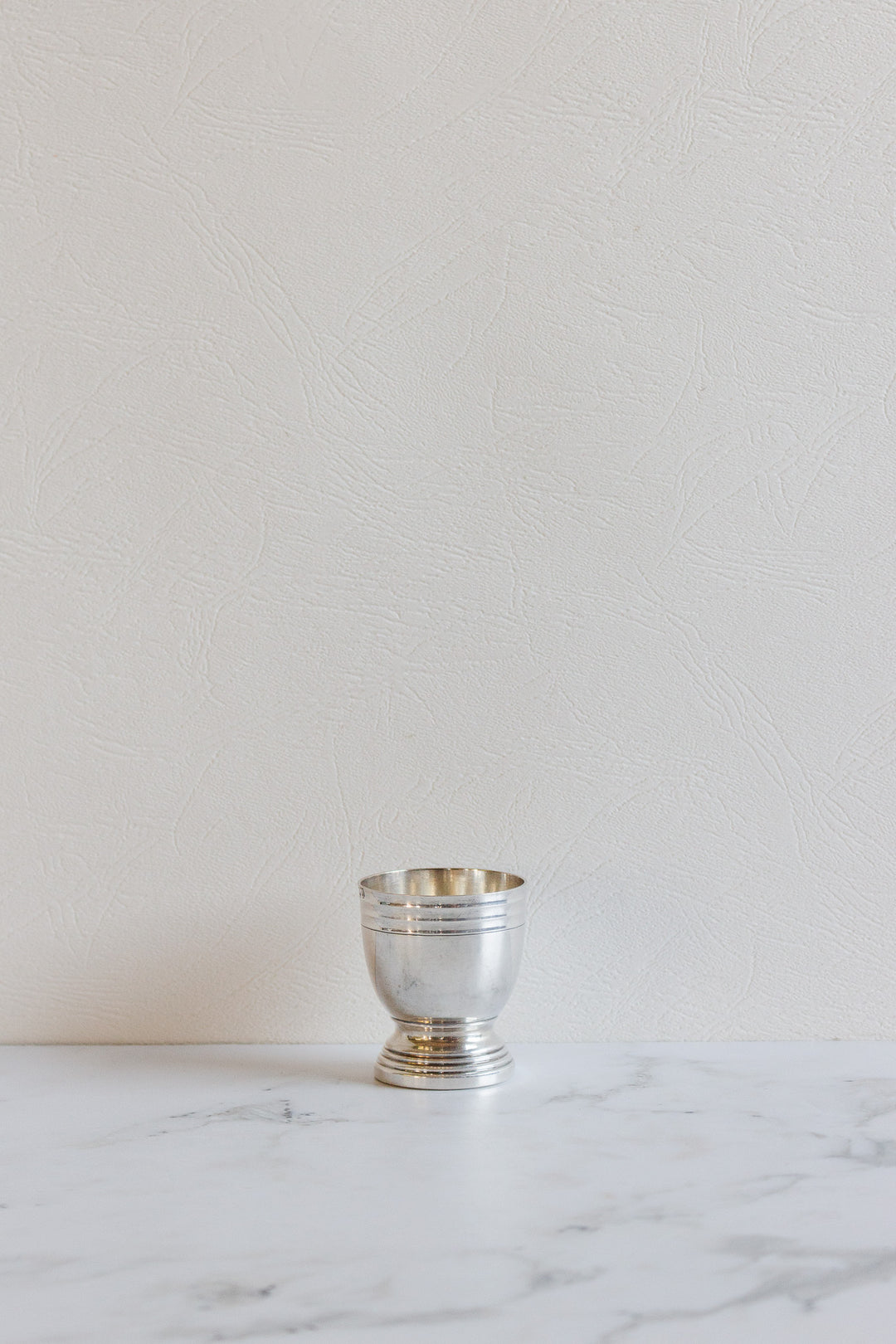 eclectic set of 5 antique french silverplate egg cups