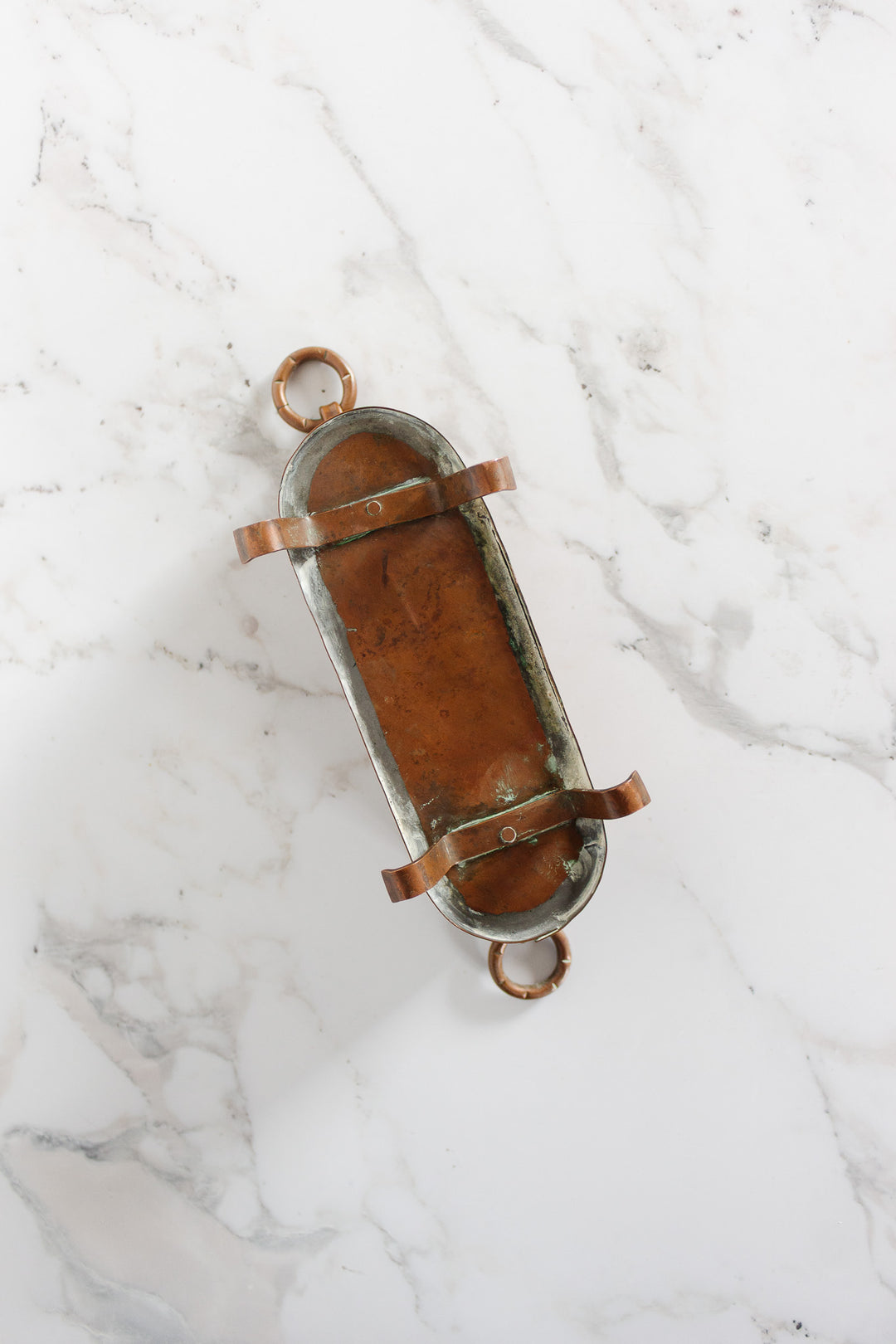 vintage french standing hammered copper planter