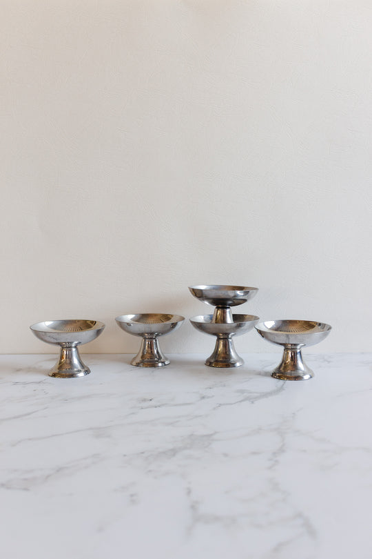 vintage french ice cream cups, set of 5