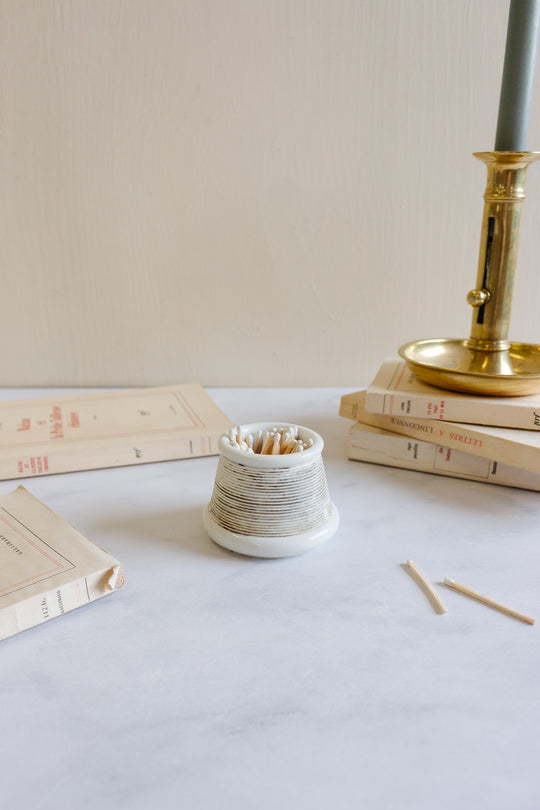 antique french ceramic match strike