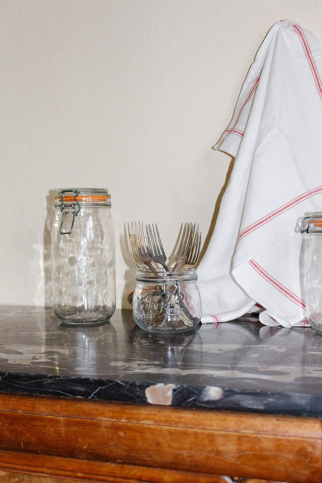set of 3 vintage french "le parfait" canning jars