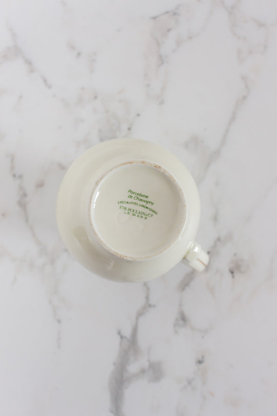 vintage french porcelaine de chauvigny bistro pitcher