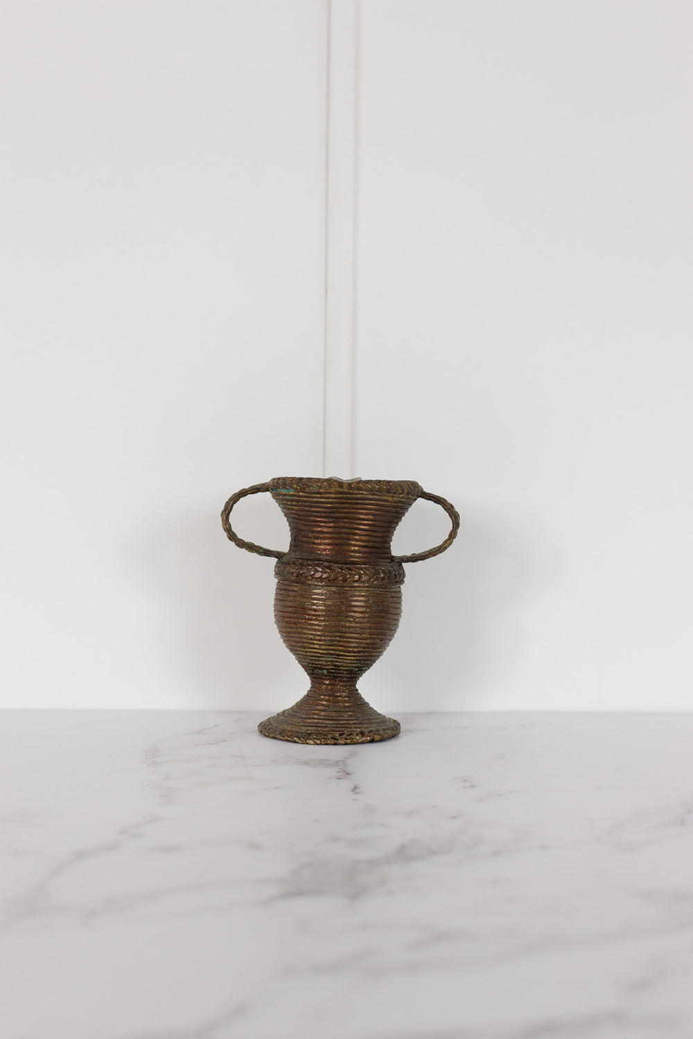 antique french brass textured trophy vase
