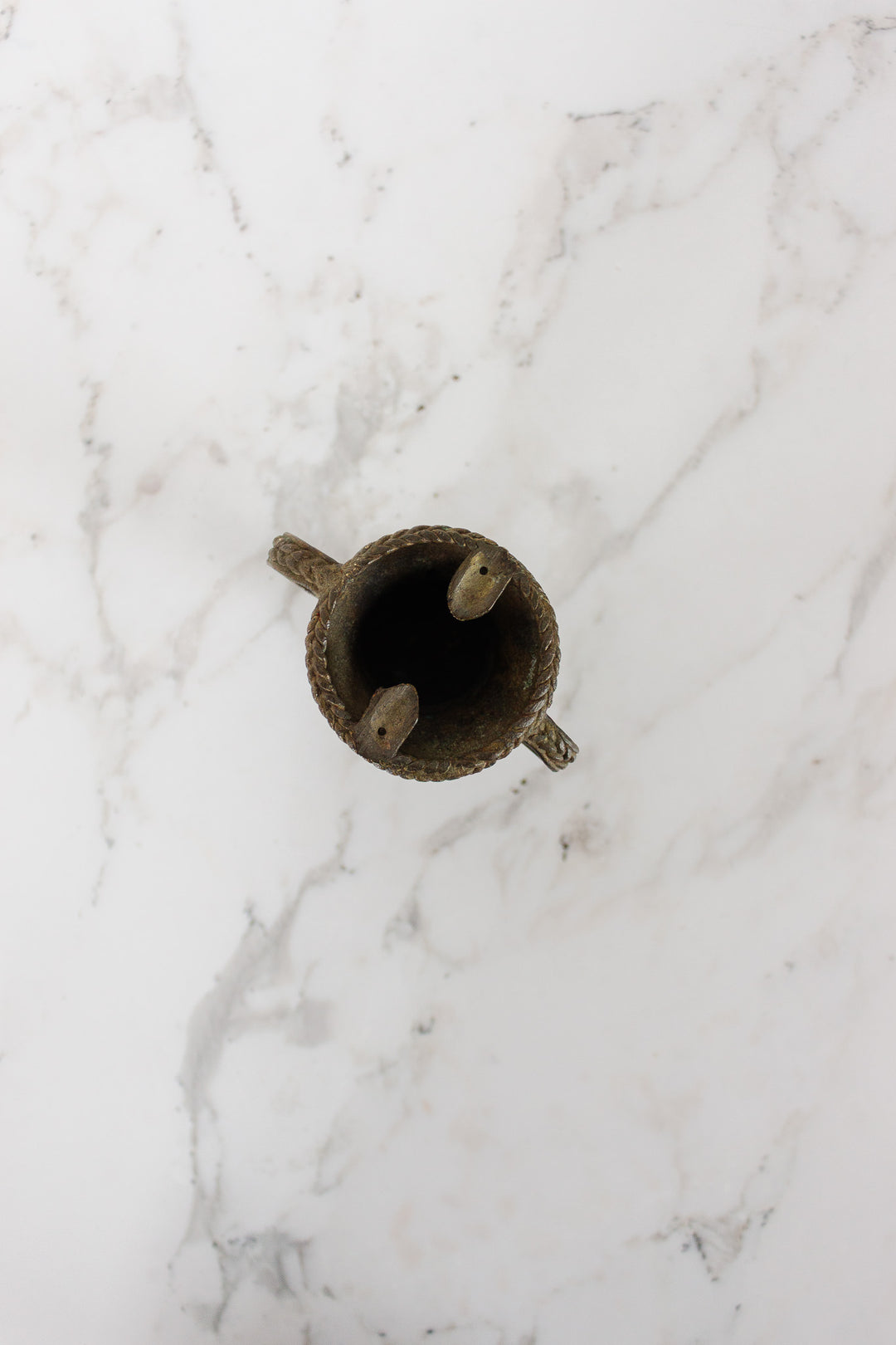 antique french brass textured trophy vase