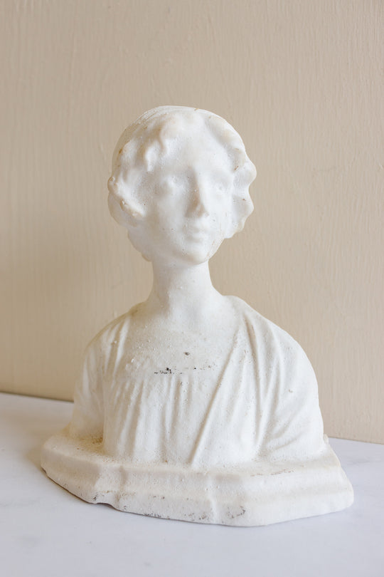 antique French porcelain bisque bust