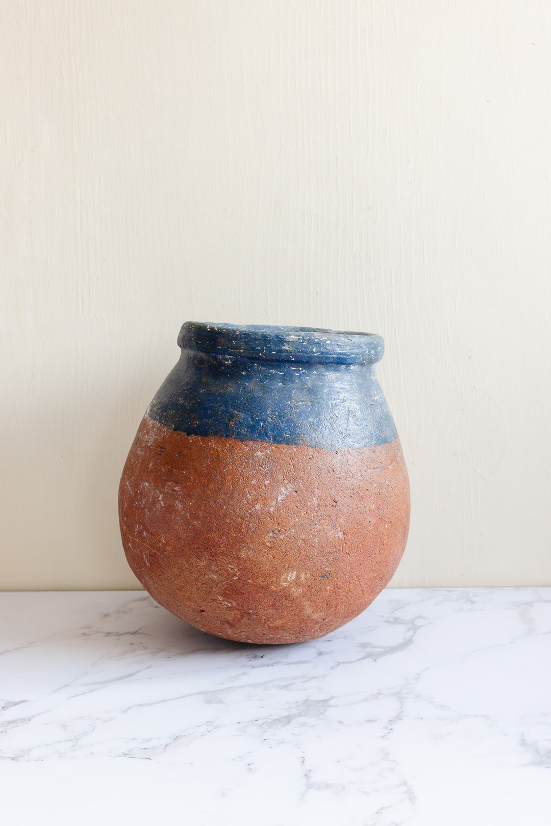 vintage French terra cotta demiglaze pot