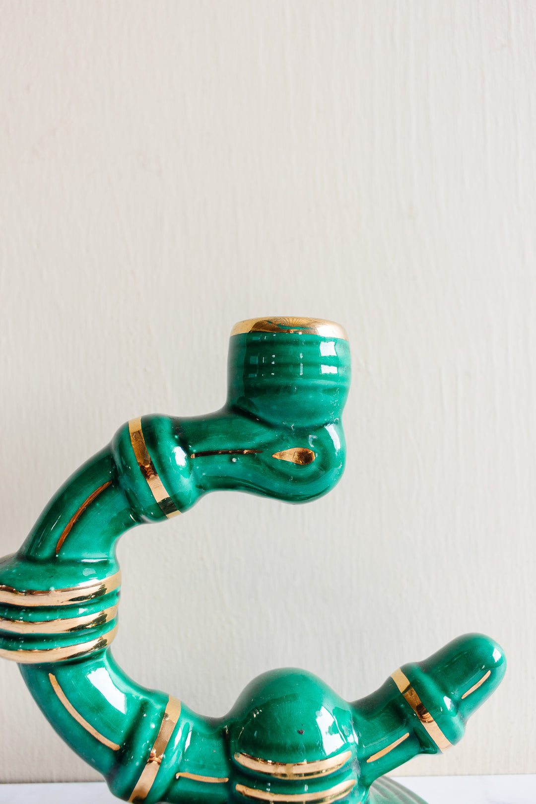 1950s French Vallauris pottery majolica lamp pair