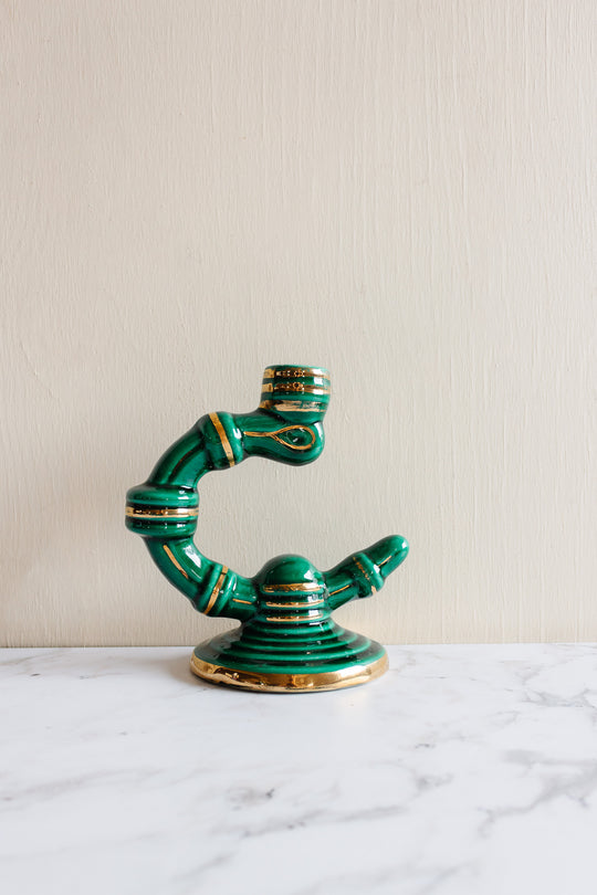 1950s French Vallauris pottery majolica lamp pair