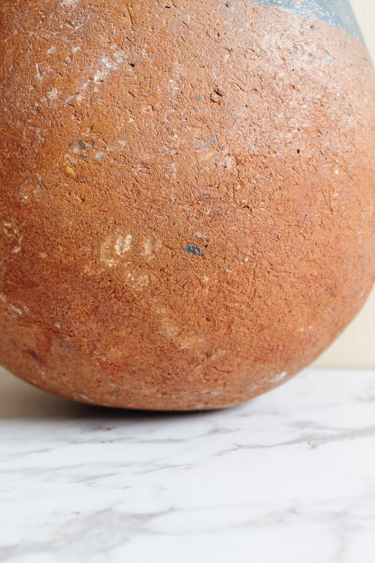 vintage French terra cotta demiglaze pot