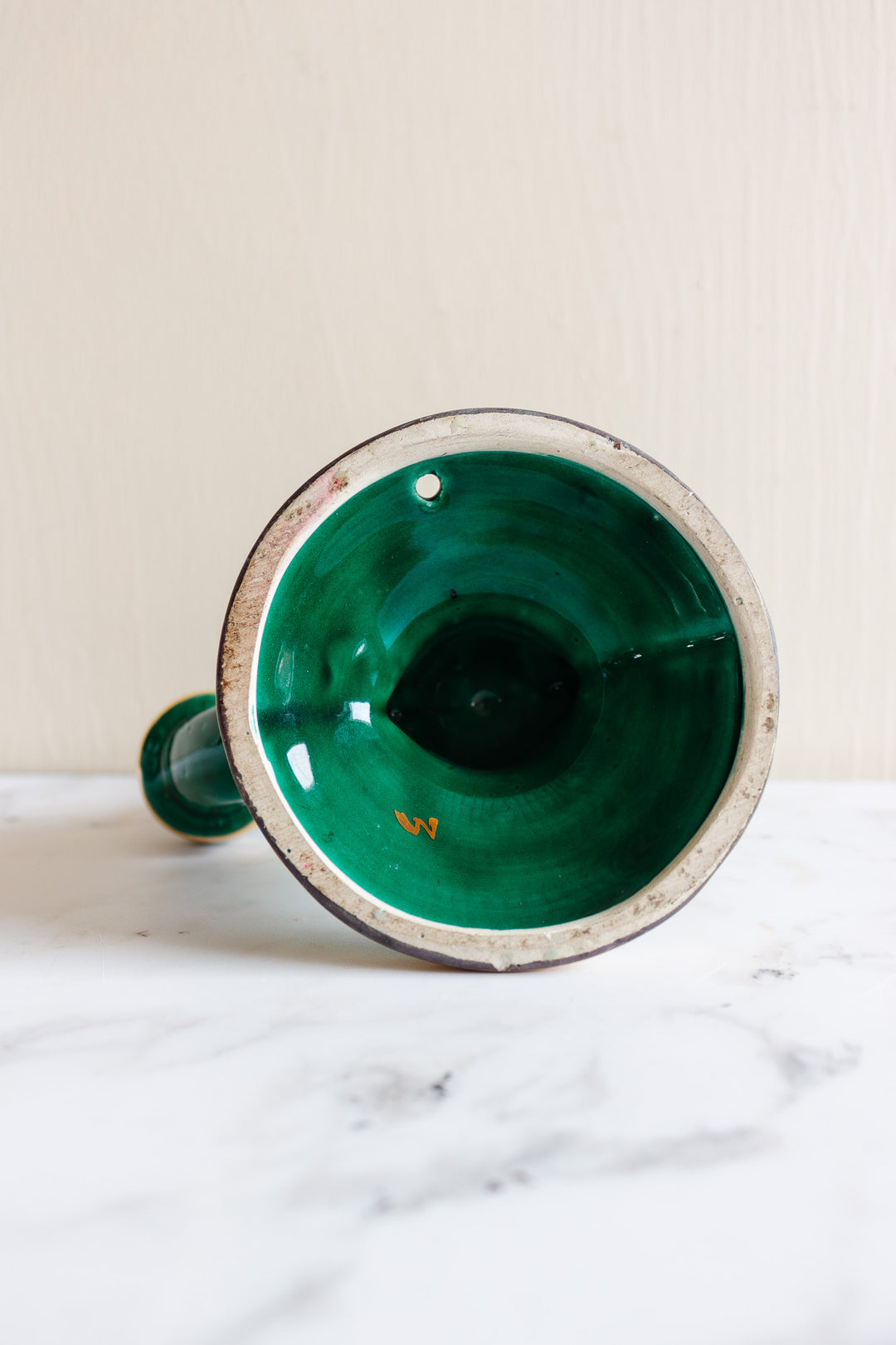 1950s French Vallauris pottery majolica lamp pair