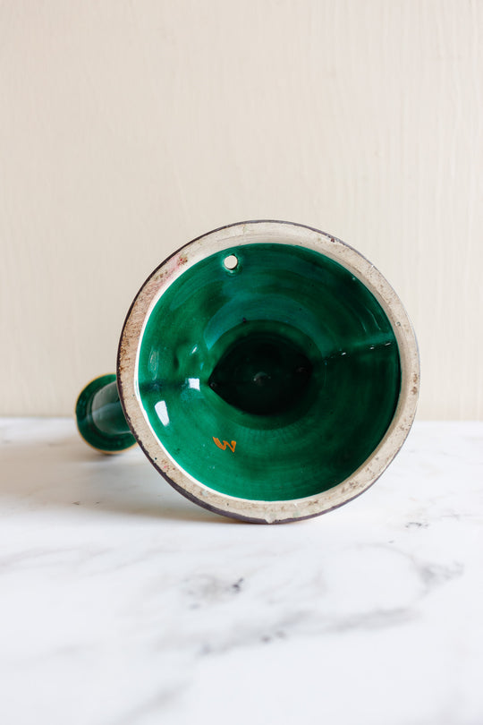 1950s French Vallauris pottery majolica lamp pair