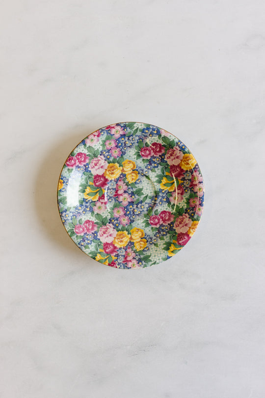 pair of vintage English royal winton floral chintz plates "julia"