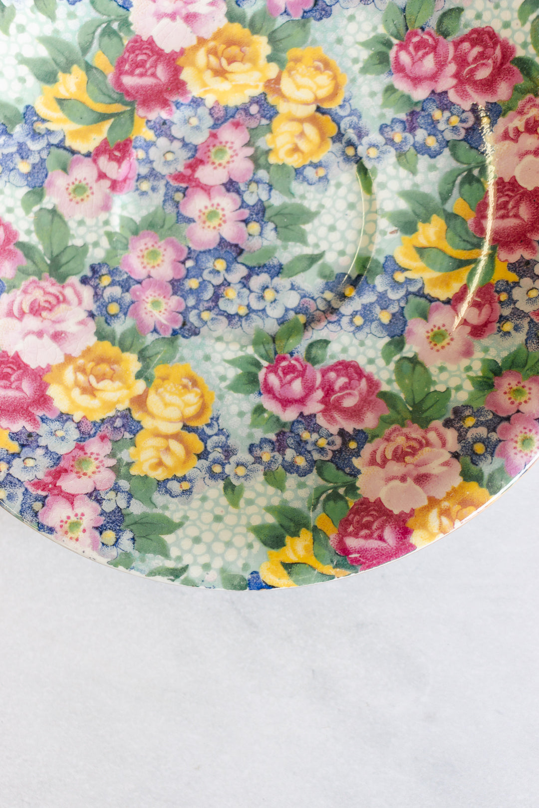 pair of vintage English royal winton floral chintz plates "julia"