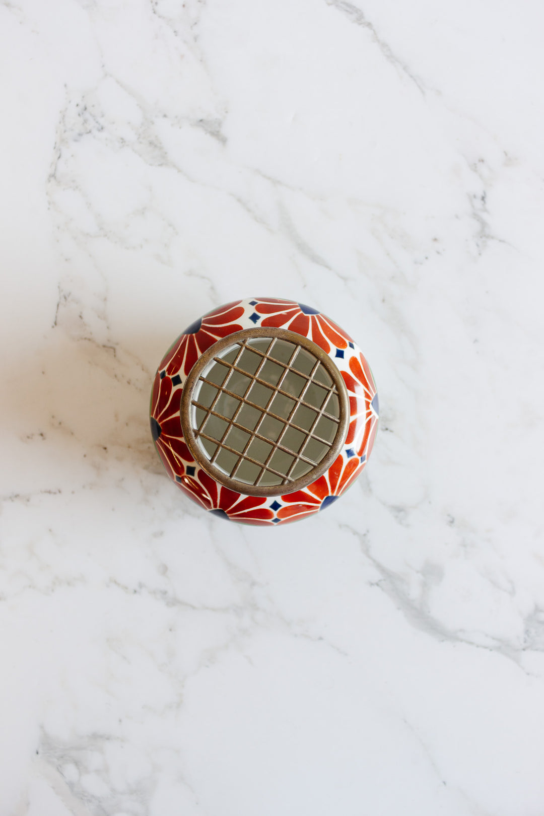 antique société céramique maestricht vase with floral frog top