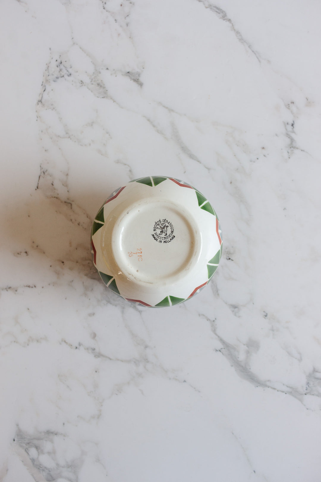 antique société céramique maestricht vase with floral frog top