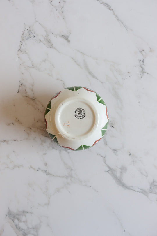 antique société céramique maestricht vase with floral frog top