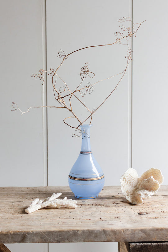 vintage french striped blue opaline carafe