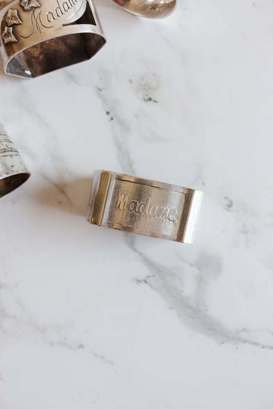 eclectic set 6 of antique french silverplate napkin rings