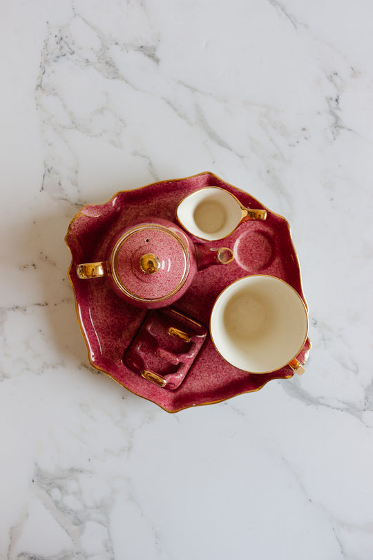 royal winton grimwades pink breakfast set