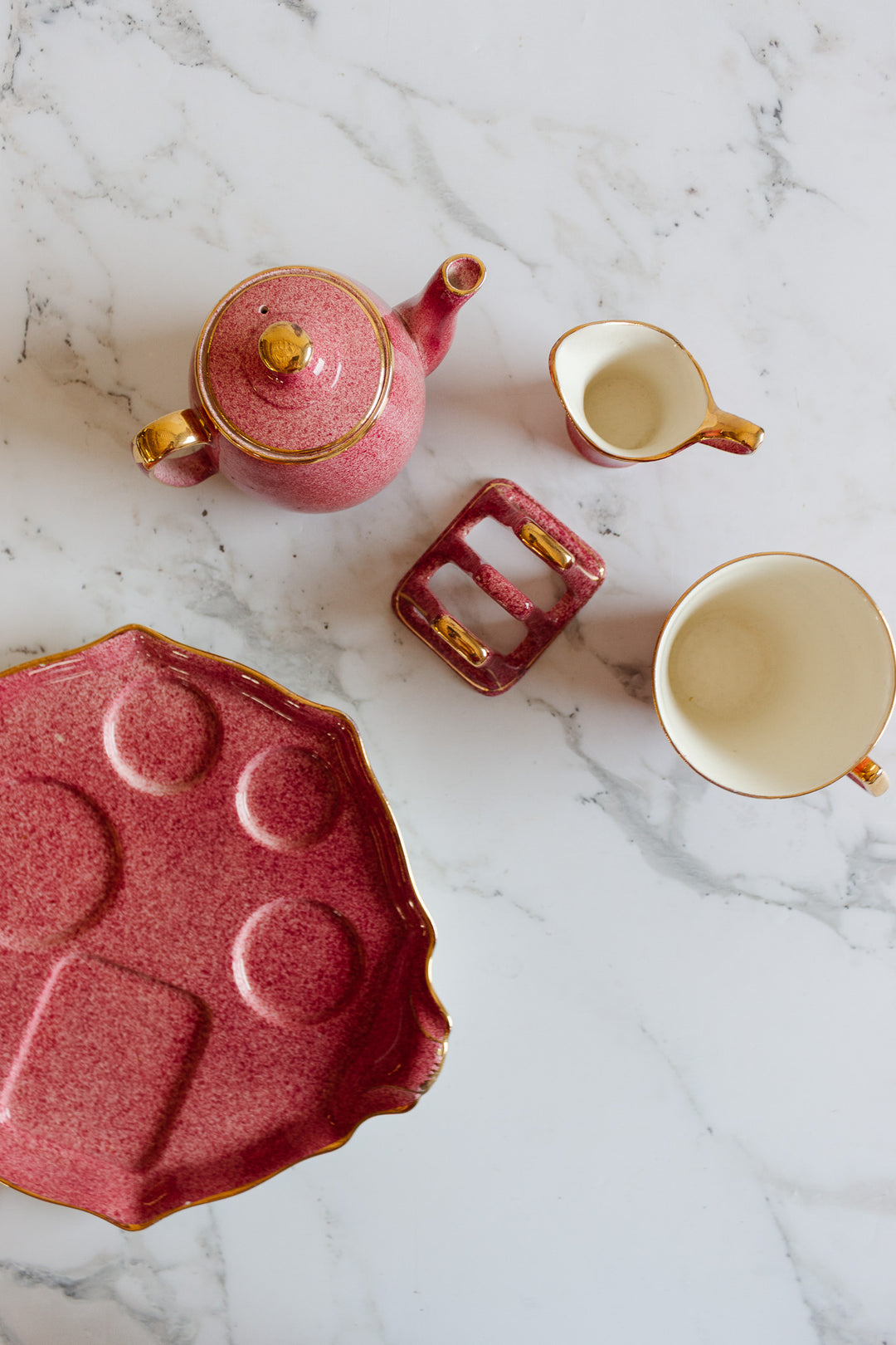 royal winton grimwades pink breakfast set