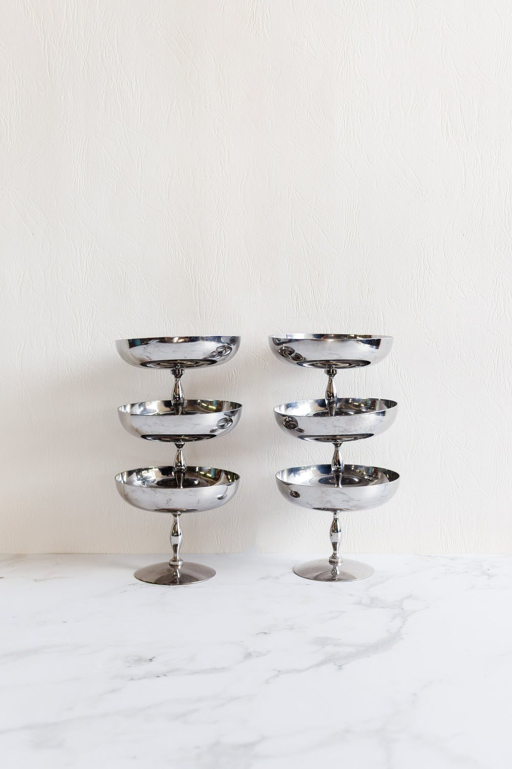 vintage french baluster stem champagne coupes