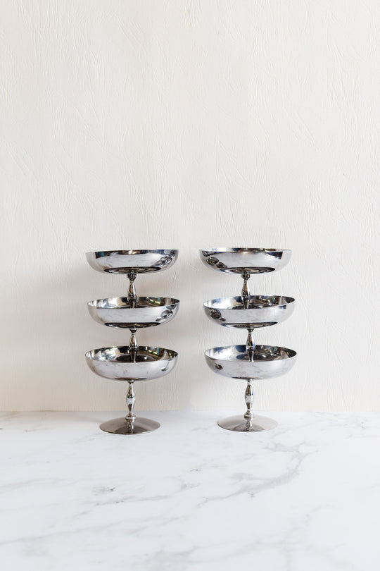 vintage french baluster stem champagne coupes