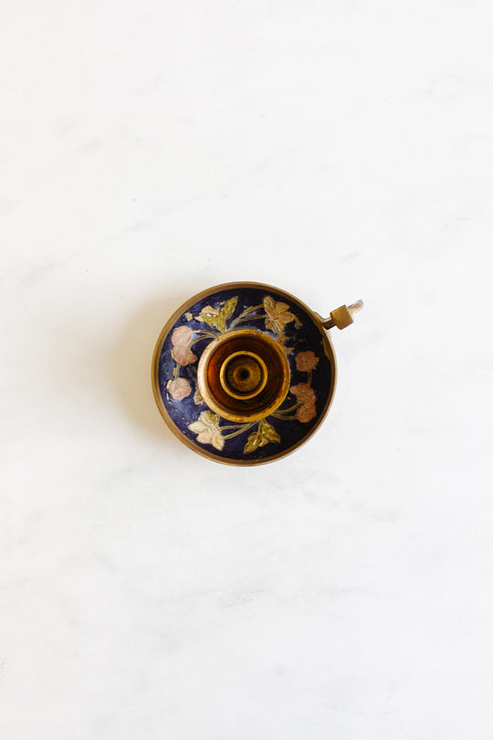 vintage french cloisonné chamberstick