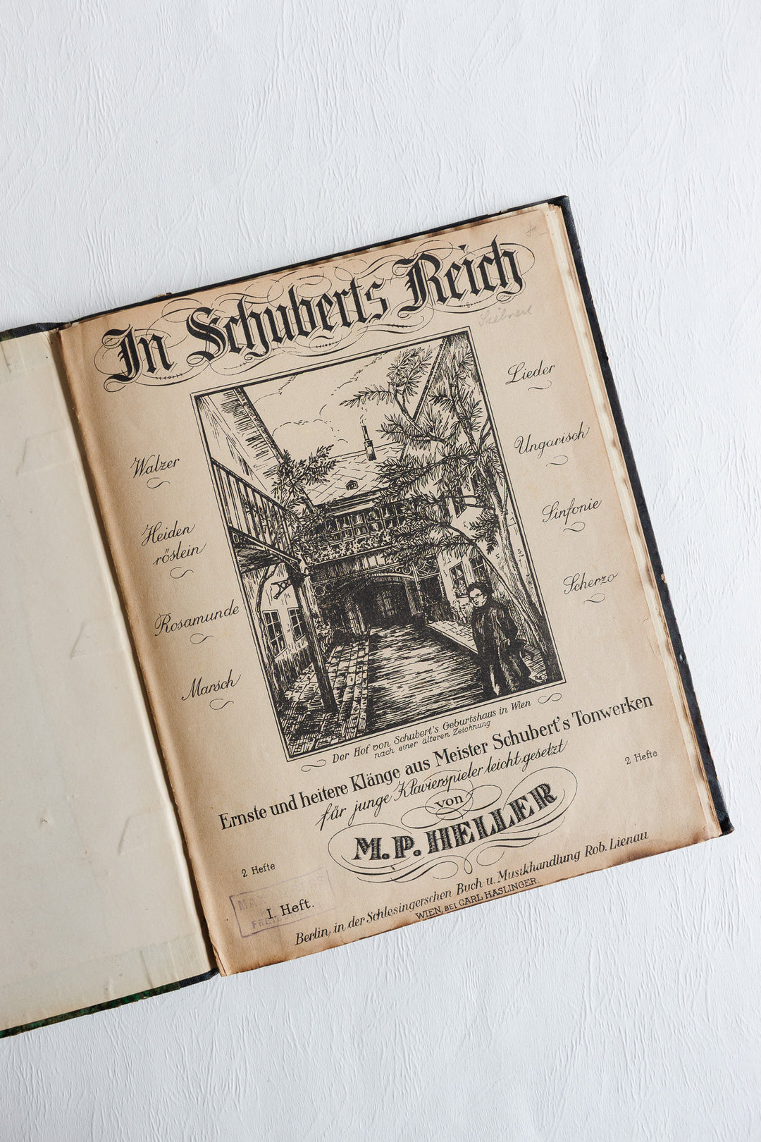 antique german book "the works of composers"