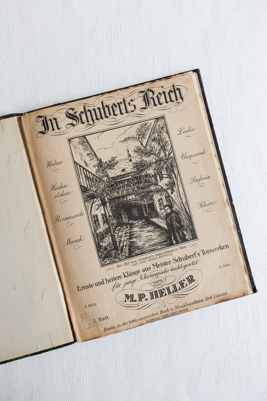 antique german book "the works of composers"