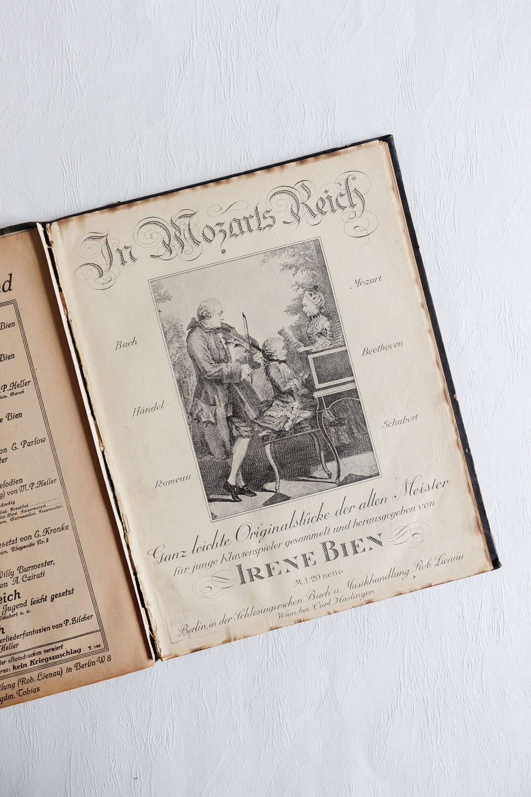 antique german book "the works of composers"