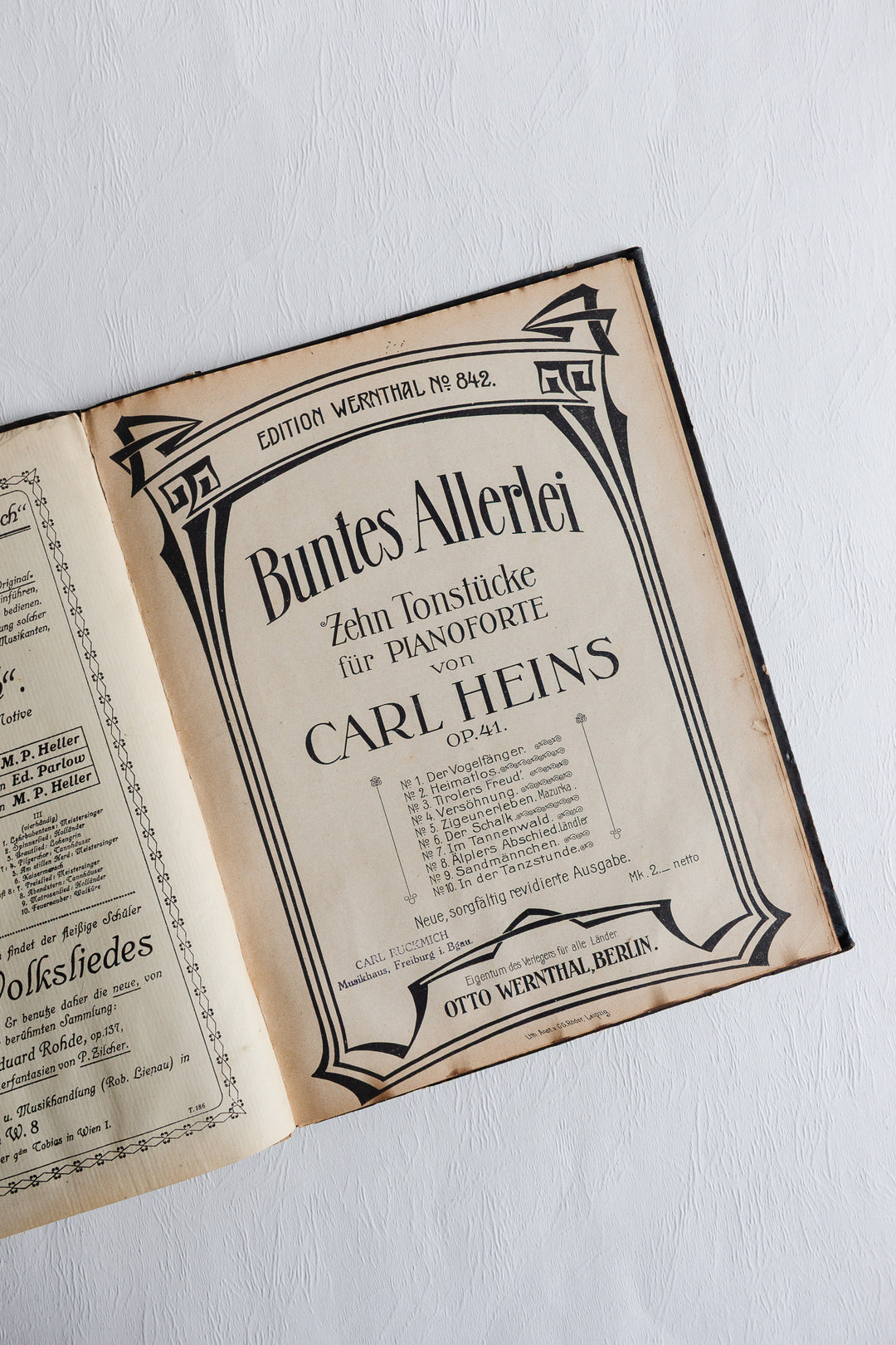 antique german book "the works of composers"