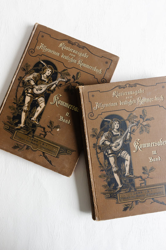 pair of antique german song books