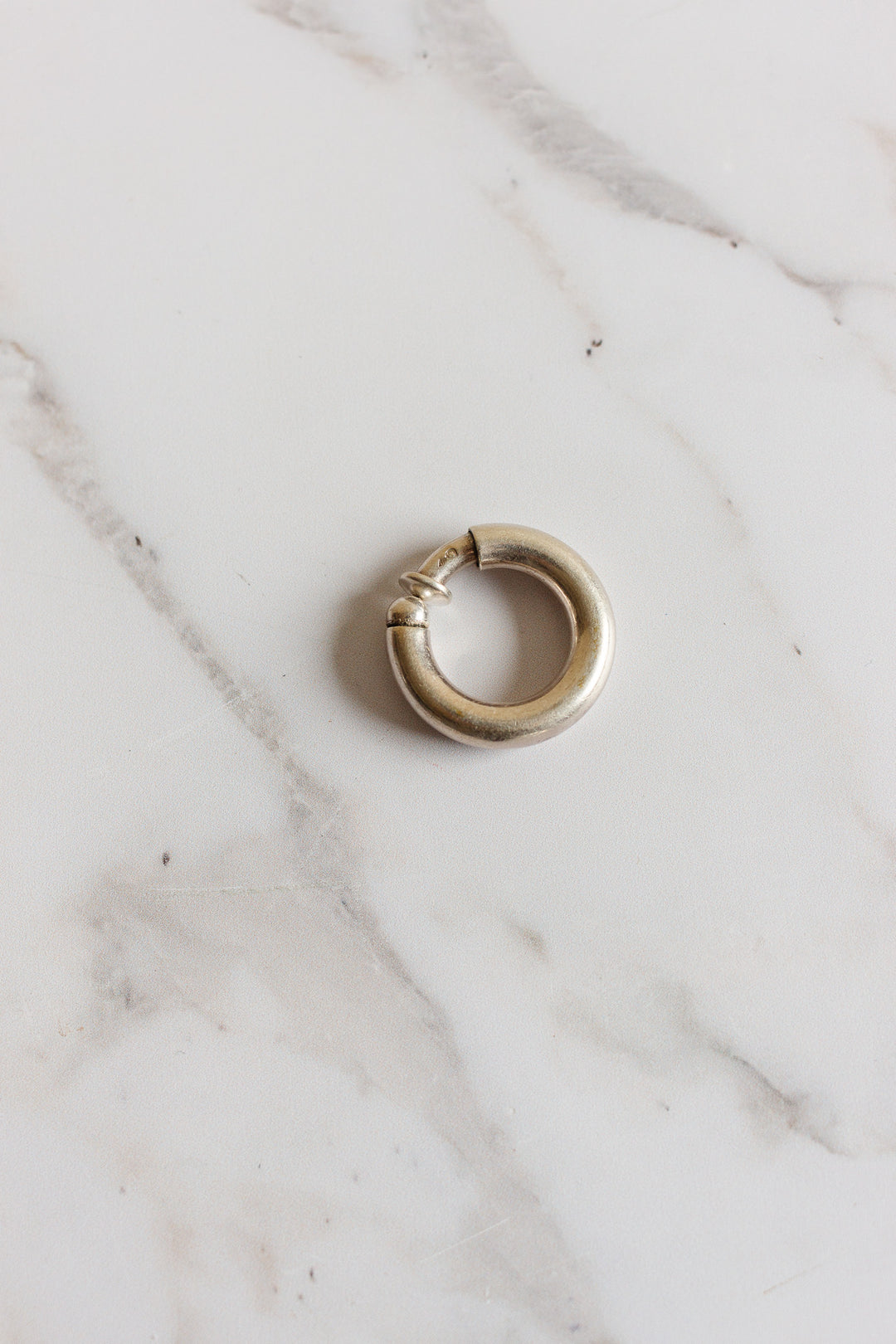 vintage French 925 silver chunky hoop earrings