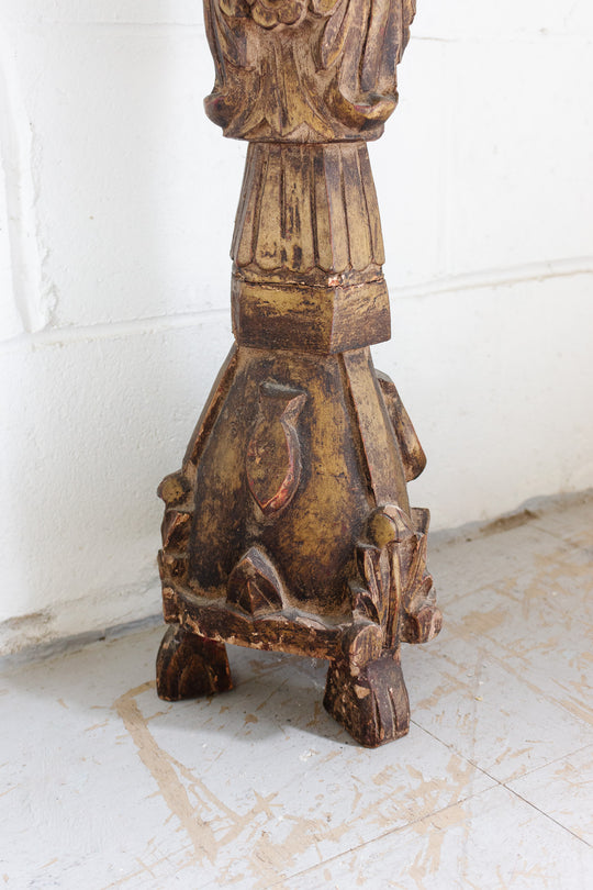 rare turn of the century italian gilt wood altar candlestick