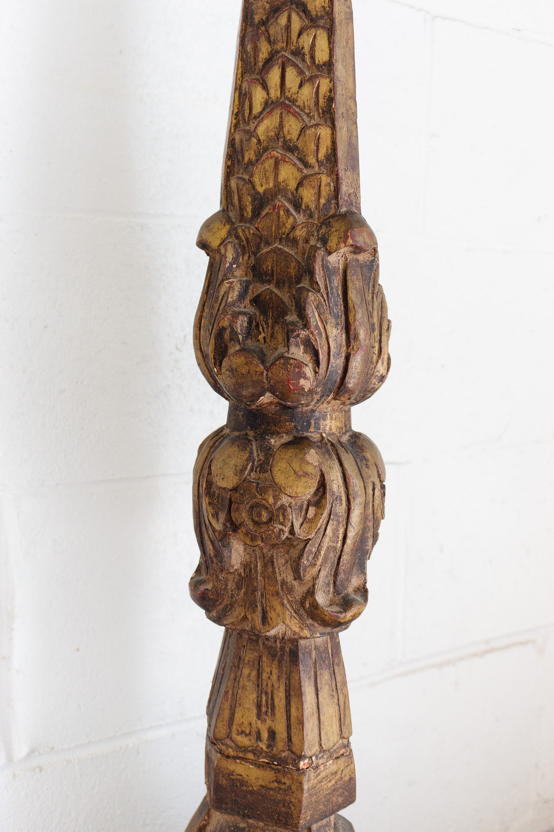 rare turn of the century italian gilt wood altar candlestick