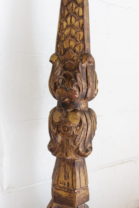 rare turn of the century italian gilt wood altar candlestick